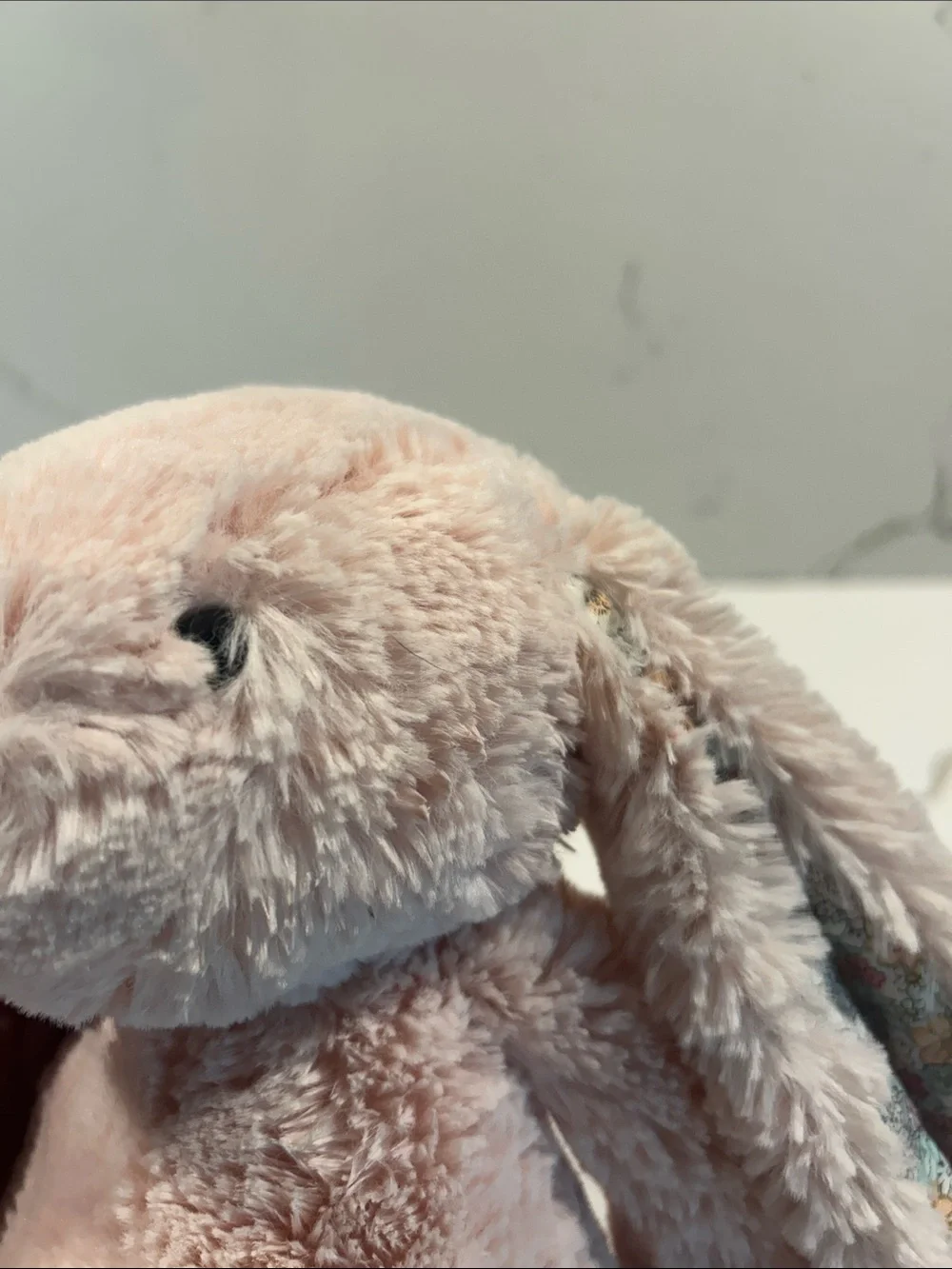 Jellycat Blossom Pale Pink Plush Bunny with Floral Ear and Paw Accents